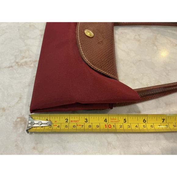 Longchamp Burgundy Red Tote Handbag Purse Top Handle Bag - Picture 9 of 15